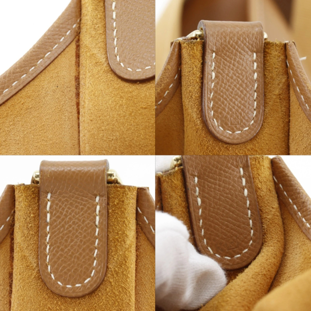 Hermes Evelyne 1 GM Shoulder Bag, Courchevel Leather, Gold, 1998 Model, Brown... - Picture 13 of 14